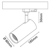 LED 3-Fase Railspots - 20W - Zwart Lightexpert LED 3-Fase Railspots - 20W - Zwart