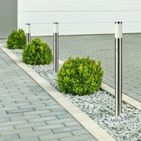 LED Sokkellamp Dally XL Incl. Bewegingssensor - E27 Fitting - IP44 - 110cm - RVS Lightexpert LED Sokkellamp Dally XL Incl. Bewegingssensor - E27 Fitting - IP44 - 110cm - RVS