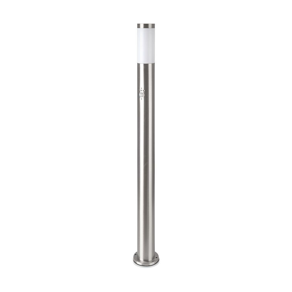 Lightexpert LED Sokkellamp Dally XL Incl. Bewegingssensor - E27 Fitting - IP44 - 110cm - RVS