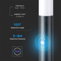 LED Sokkellamp Dally XL Incl. Bewegingssensor - E27 Fitting - IP44 - 110cm - Zwart Lightexpert LED Sokkellamp Dally XL Incl. Bewegingssensor - E27 Fitting - IP44 - 110cm - Zwart