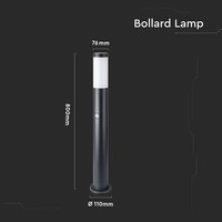 LED Sokkellamp Dally L Incl. Bewegingssensor - E27 Fitting - IP44 - 80cm - Zwart Lightexpert LED Sokkellamp Dally L Incl. Bewegingssensor - E27 Fitting - IP44 - 80cm - Zwart