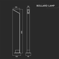 Lightexpert LED Sokkellamp Sally - 7W - 4000K - IP65 - 80cm - Zwart