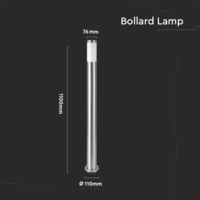 LED Sokkellamp Dally XL - E27 Fitting - IP44 - 110cm - RVS Lightexpert LED Sokkellamp Dally XL - E27 Fitting - IP44 - 110cm - RVS