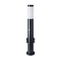 LED Sokkellamp Dally M Incl. Bewegingssensor en 2 Stopcontacten - E27 Fitting - IP44 - 60cm - Zwart Lightexpert LED Sokkellamp Dally M Incl. Bewegingssensor en 2 Stopcontacten - E27 Fitting - IP44 - 60cm - Zwart