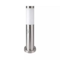 LED Sokkellamp Dally S Incl. Bewegingssensor - E27 Fitting - IP44 - 45cm - RVS Lightexpert LED Sokkellamp Dally S Incl. Bewegingssensor - E27 Fitting - IP44 - 45cm - RVS