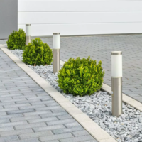 LED Sokkellamp Dally S Incl. Bewegingssensor - E27 Fitting - IP44 - 45cm - RVS Lightexpert LED Sokkellamp Dally S Incl. Bewegingssensor - E27 Fitting - IP44 - 45cm - RVS