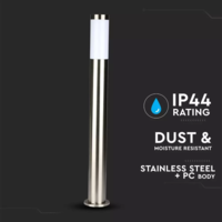 LED Sokkellamp Dally L - E27 Fitting - IP44 - 80cm - RVS Lightexpert LED Sokkellamp Dally L - E27 Fitting - IP44 - 80cm - RVS