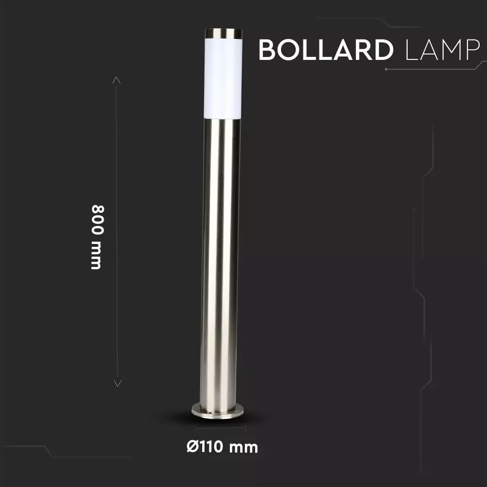LED Sokkellamp Dally L - E27 Fitting - IP44 - 80cm - RVS 