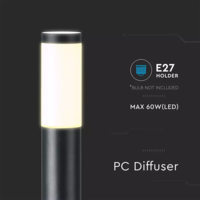 LED Sokkellamp Dally XL - E27 Fitting - IP44 - 110cm - Zwart Lightexpert LED Sokkellamp Dally XL - E27 Fitting - IP44 - 110cm - Zwart