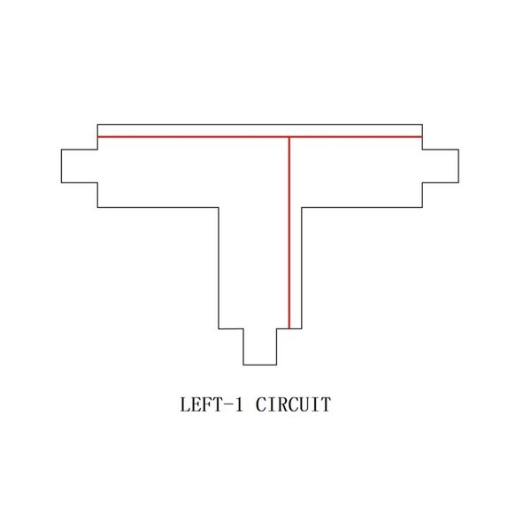 Lightexpert T-Vorm Connector Left-1 | 3-Fase Rails - Wit