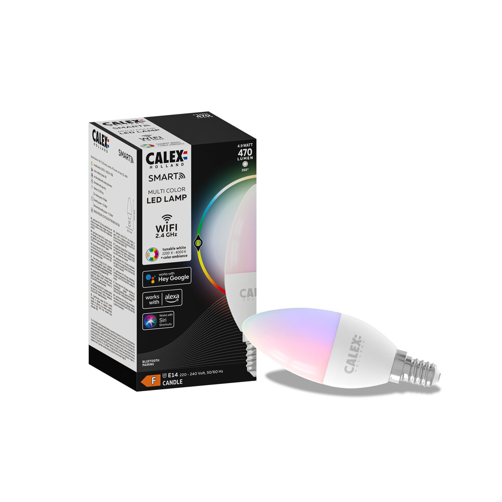 Calex Calex Smart Lamp RGB + CCT - E14 - 5W - 470 Lumen - 2200 - 4000K