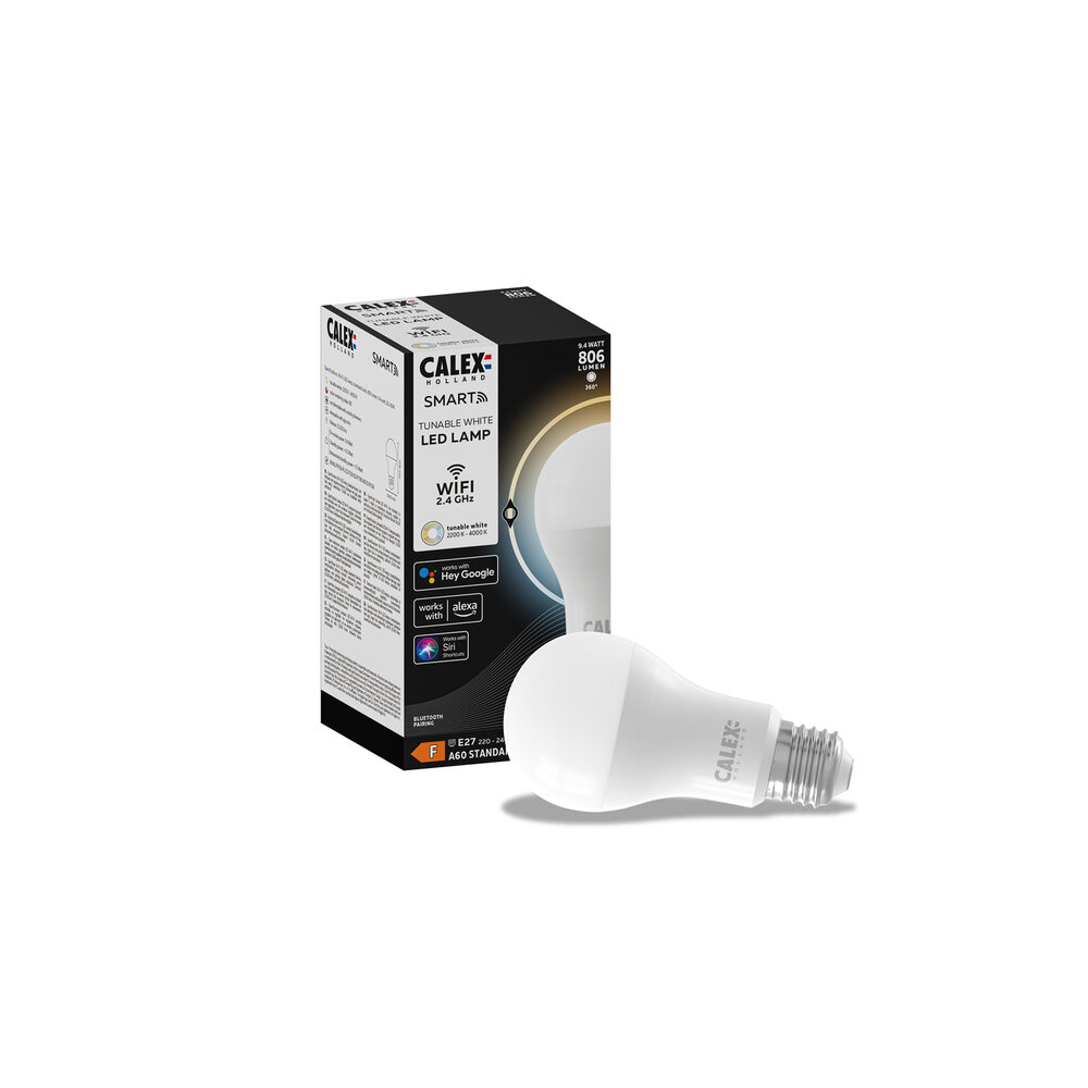 Calex Calex Smart Standaard LED Lamp - E27 - 9,4W - 806 Lumen - 2200K-4000K