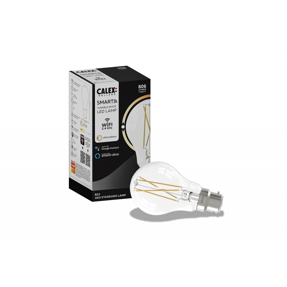 Calex Calex Smart Lamp - B22 - 7W - 806 Lumen - 1800K - 3000K