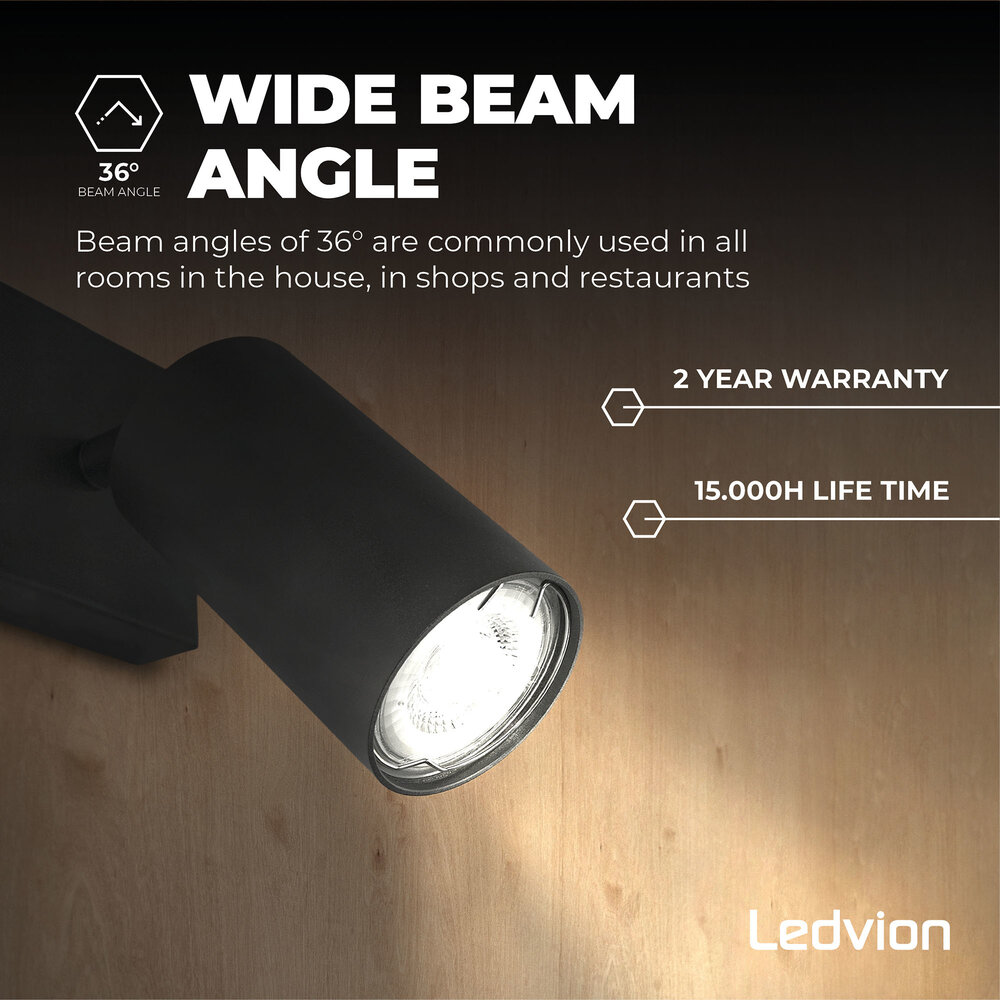 Ledvion 10x Dimbare GU10 LED Spots - 5W - 4000K - Voordeelverpakking