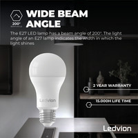 Ledvion 10x Dimbare E27 LED Lampen - 8.8W - 6500K - Voordeelverpakking