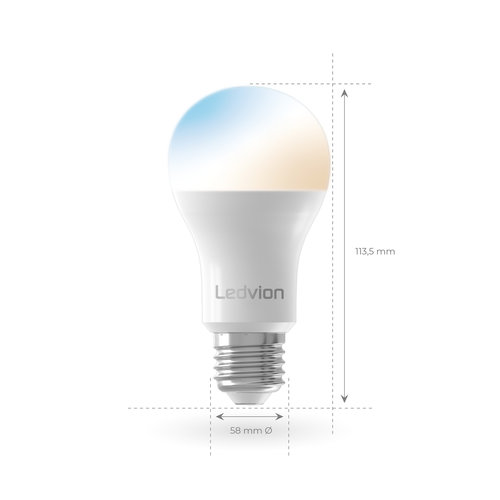 Ledvion Ledvion Smart CCT E27 LED Lamp - 2700-6500K - Wifi - Dimbaar - 8W - 10 Pack