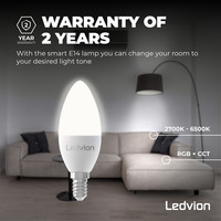 Ledvion Ledvion Smart RGB+CCT E14 LED Lamp - Wifi - Dimbaar - 5W - 10 Pack