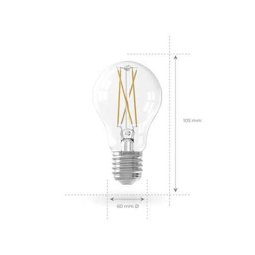 Ledvion Ledvion Dimbare E27 LED Lamp Filament - 7.5W - 2700K - 806 Lumen