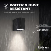 Wandlamp buiten - Sacramento - Zwart - GU10 Fitting Ledvion Wandlamp buiten - Sacramento - Zwart - GU10 Fitting