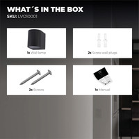 Wandlamp buiten - Sacramento - Zwart - GU10 Fitting Ledvion Wandlamp buiten - Sacramento - Zwart - GU10 Fitting