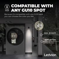 Wandlamp buiten - San Diego zwart - GU10 Fitting Ledvion Wandlamp buiten - San Diego zwart - GU10 Fitting