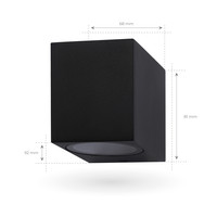 Wandlamp buiten - San Diego zwart - GU10 Fitting Ledvion Wandlamp buiten - San Diego zwart - GU10 Fitting