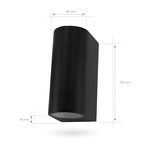 Ledvion Wandlamp Buiten - Santa Barbara - GU10 fitting - Zwart