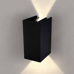 Ledvion LED Wandlamp Buiten Up & Down Cube Zwart - 3000K - 9W - IP54 LED Wandlamp Buiten Up & Down Cube Zwart - 3000K - 9W - IP54