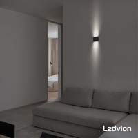 Ledvion LED Wandlamp Buiten Mira S Zwart - 3000K - 6W - IP54