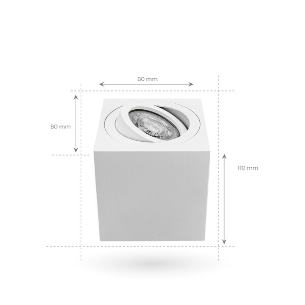 Lightexpert Smart LED Opbouwspot - Vierkant - Wit - 4,9W - RGB+CCT - Kantelbaar