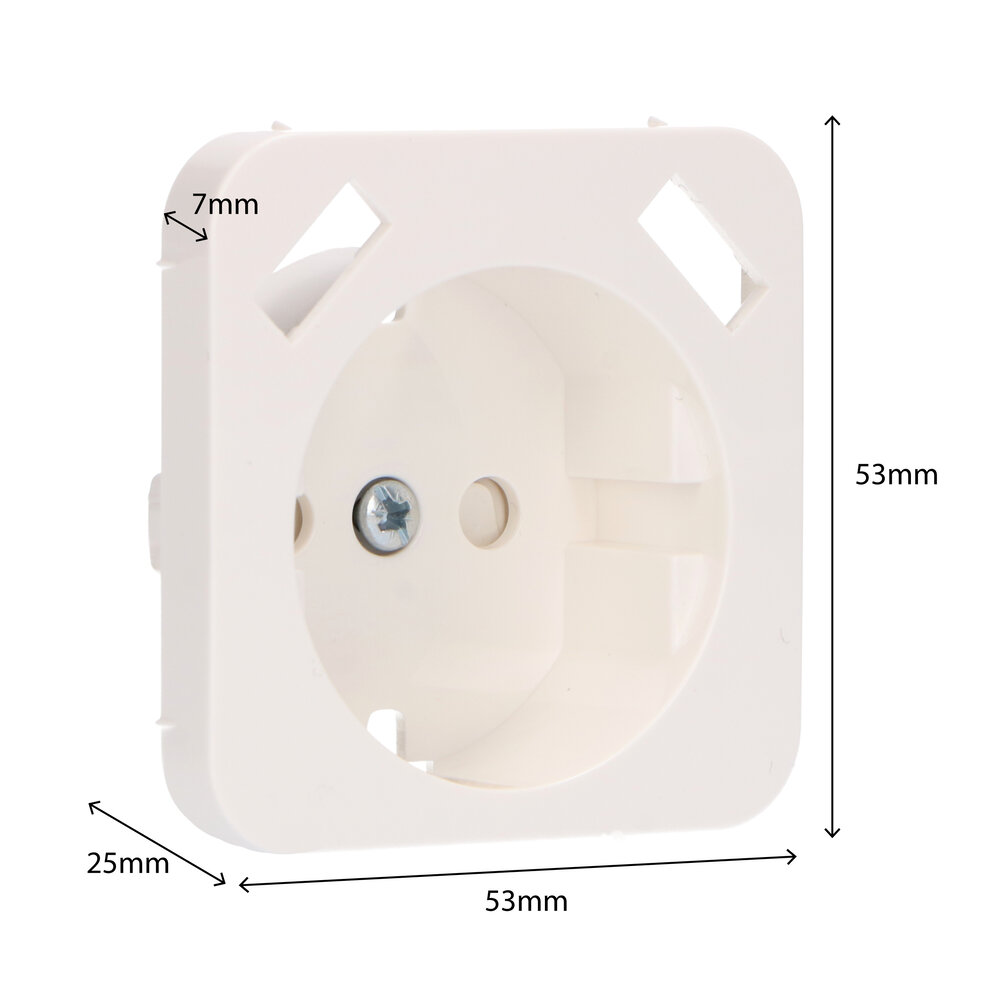 Lightexpert Afdekplaat Stopcontact met USB -  2x USB A - 54x54mm - Wit