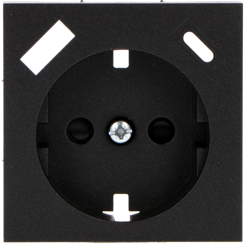 Lightexpert Afdekplaat Stopcontact met USB - USB A en USB C - 55x55mm - Mat zwart