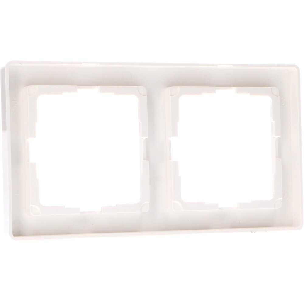 Lightexpert Afdekraam 2-voudig voor Stopcontact - 55x55mm - Wit