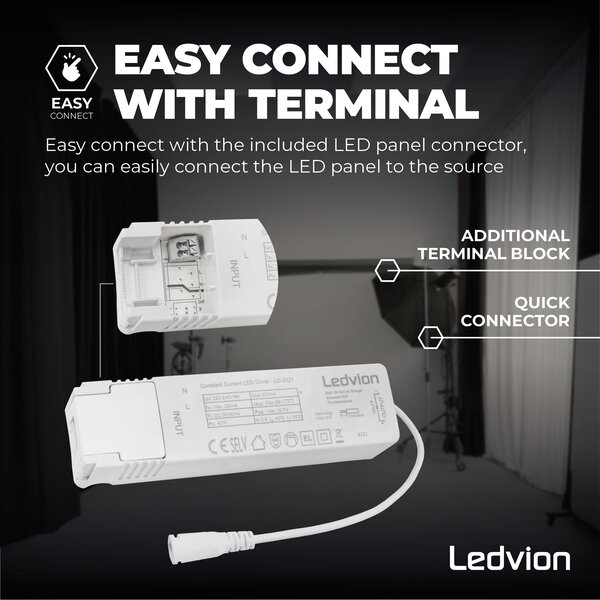 Ledvion Lumileds LED Paneel 60x60 - 36W - 6500K - 125 lm/W - 5 Jaar Garantie