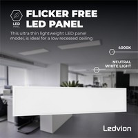 Lumileds LED Paneel 30x120 - 40W - 4000K - 100 lm/W - 5 Jaar Garantie Ledvion Lumileds LED Paneel 30x120 - 40W - 4000K - 100 lm/W - 5 Jaar Garantie