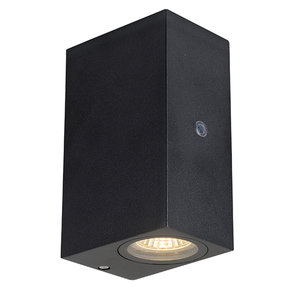 LED's Light LED Buitenlamp met Schemersensor - Up & Down - Zwart - 2x GU10 Fitting - IP44 LED Buitenlamp met Schemersensor - Up & Down - Zwart - 2x GU10 Fitting - IP44