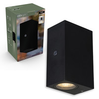 LED Buitenlamp met Schemersensor - Up & Down - Zwart - 2x GU10 Fitting - IP44 LED's Light LED Buitenlamp met Schemersensor - Up & Down - Zwart - 2x GU10 Fitting - IP44