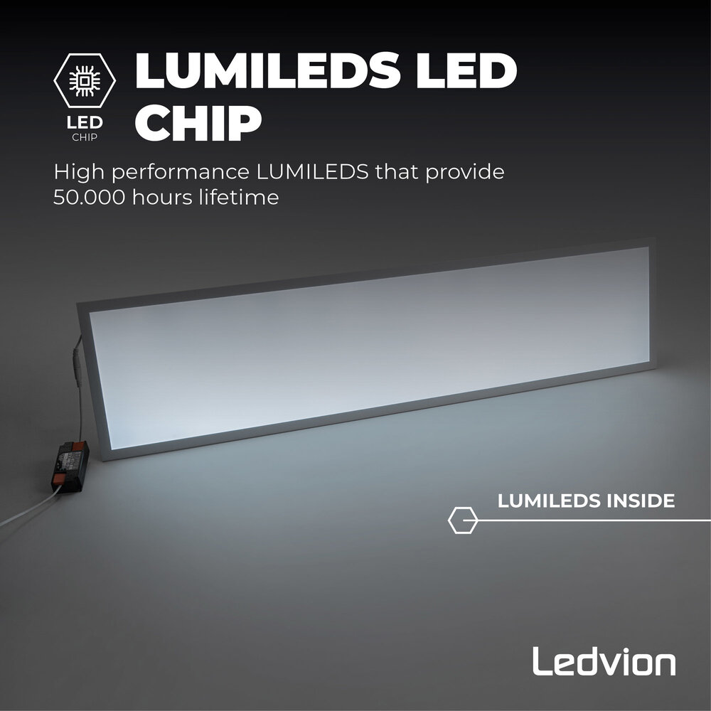 Ledvion Lumileds LED Paneel 30x120 - 36W - 6500K - 125 lm/W - 5 Jaar Garantie