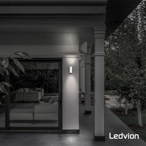 Ledvion Wandlamp Buiten - Cube Wit - 2 Zijdig