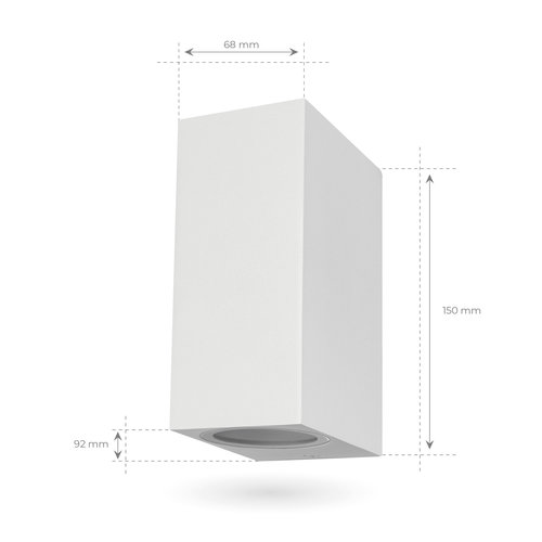 Ledvion Wandlamp Buiten - Cube Wit - 2 Zijdig