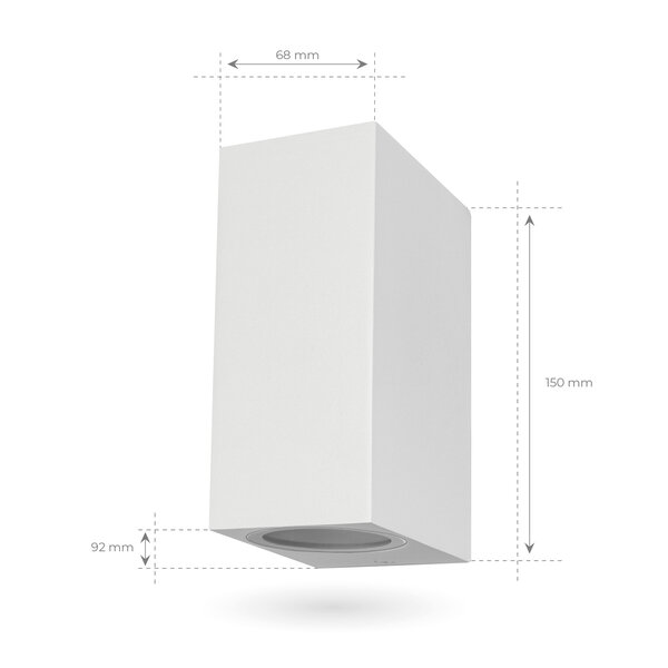 Ledvion Wandlamp Buiten - Cube Wit - 2 Zijdig