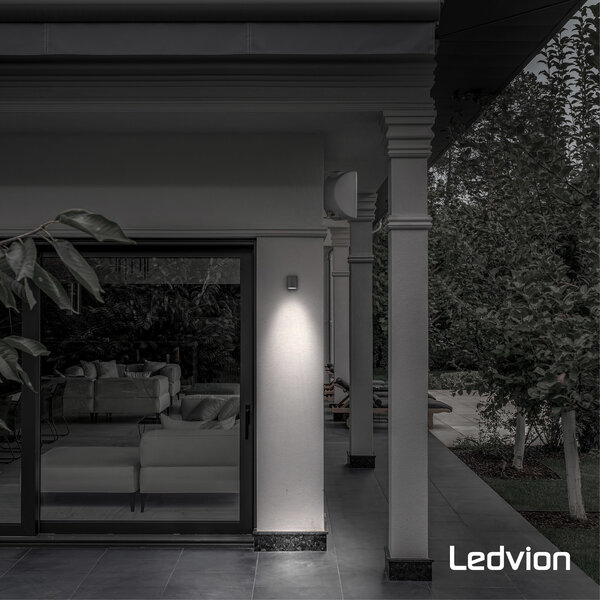 Ledvion Wandlamp Buiten - IP54 - GU10 Fitting - Rond Antraciet