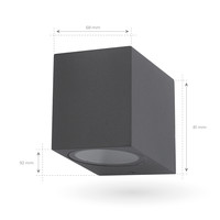 Ledvion Wandlamp Buiten - IP54 - GU10 Fitting - Cube Antraciet