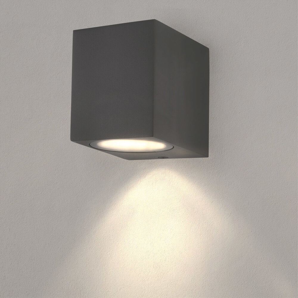 Ledvion Wandlamp buiten - Cube Antraciet - 1 Zijdig