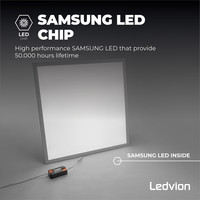 Ledvion Samsung LED Paneel 60x60 - 36W - 125 lm/W - UGR <19 - 4000K - 5 Jaar Garantie
