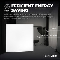 Samsung LED Paneel 60x60 - 36W - 125 lm/W - UGR <19 - 6500K - 5 Jaar Garantie Ledvion Samsung LED Paneel 60x60 - 36W - 125 lm/W - UGR <19 - 6500K - 5 Jaar Garantie