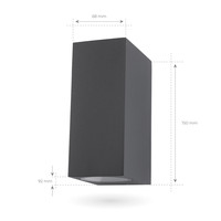 Ledvion Wandlamp Buiten - Cube Antraciet - 2 Zijdig