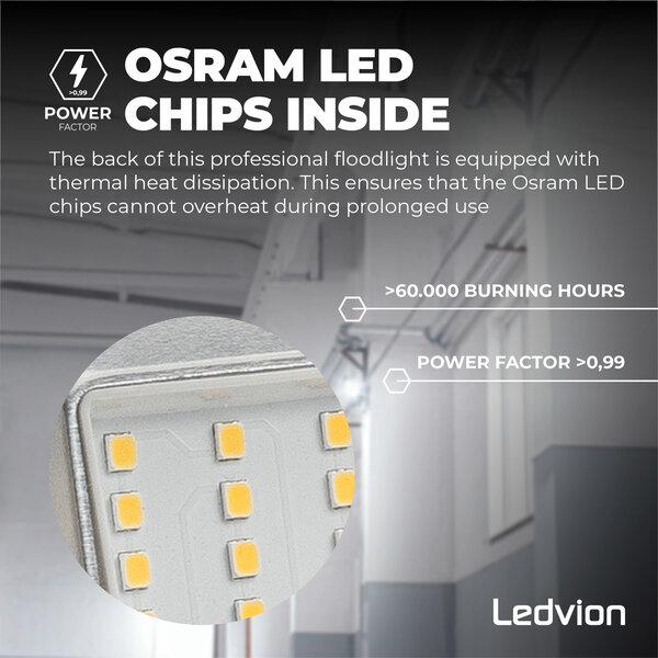 Ledvion Osram LED Breedstraler 30W – 3600 Lumen – 6500K - Quick Connector - 5 Jaar garantie