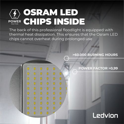 Ledvion Osram LED Breedstraler 150W – 12500 Lumen – 6500K - Quick Connector - 5 Jaar garantie