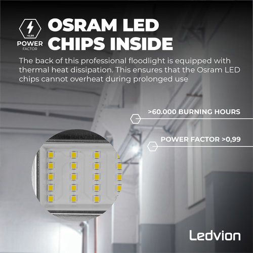 Ledvion 2e Kans - Osram LED Breedstraler met Sensor 30W – 4000K - Quick Connector - 5 Jaar garantie